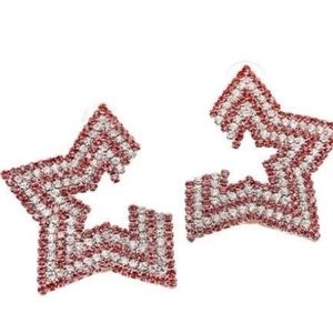 Treasure Jewels Star Pink and Clear Stud Earrings